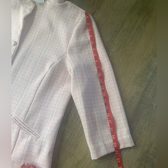 Vintage Elisabeth Williams Pink Plaid Button Down Blazer - Picture 5 of 8